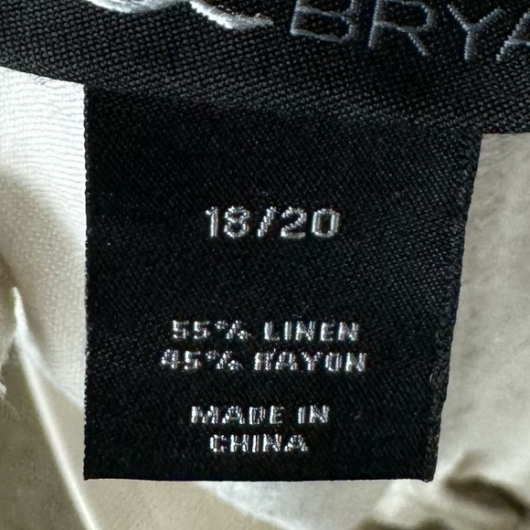 Khaki Linen Elastic Drawstring Waist Shorts With Front Pockets Size 18/20 - Picture 6 of 8